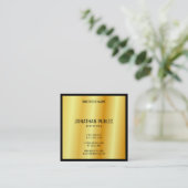 Aangepaste, moderne luxe goudlegante Sjabloon Vierkante Visitekaartje (Staand voorkant)