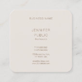 Aangepaste moderne luxe kleuren Sjabloon Vierkante Visitekaartje (Achterkant)