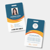 Aangepaste moderne marine-werknemerspas met streep badge (Voor- en achterkant)