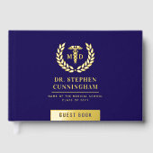Aangepaste moderne MD Med School Graduation Party Gastenboek (Voorkant)