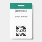 Aangepaste Moderne Medewerker Foto Logo Mid Green Badge (Achterkant)