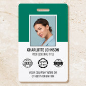 Aangepaste Moderne Medewerker Foto Logo Mid Green Badge