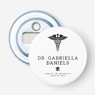 Aangepaste moderne medische school dokter afstuder button flesopener