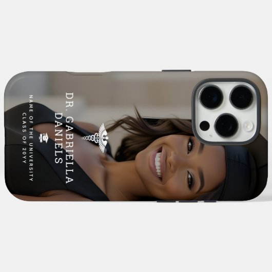 Aangepaste moderne medische school dokter afstuder Case-Mate iPhone case (Achterkant (horizontaal))