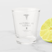 Aangepaste moderne medische school dokter afstuder shot glas (Achterkant)