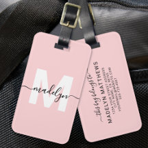 Aangepaste Moderne Meisjesachtige Roze Roze Monogr