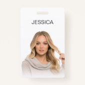 Aangepaste moderne minimale bedrijfs werknemer Fot Badge (Voorkant)