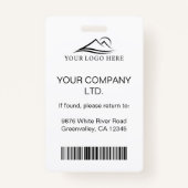 Aangepaste moderne minimale bedrijfs werknemer Fot Badge (Achterkant)