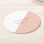 Aangepaste, moderne, minimale, eenvoudige Sjabloon Ronde Kartonnen Onderzetter (Gebogen)