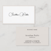 Aangepaste Moderne Minimale Elegant Typografie Visitekaartje (Voorkant / Achterkant)