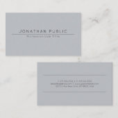 Aangepaste, moderne, minimale legant grijze Sjablo Visitekaartje (Voorkant / Achterkant)