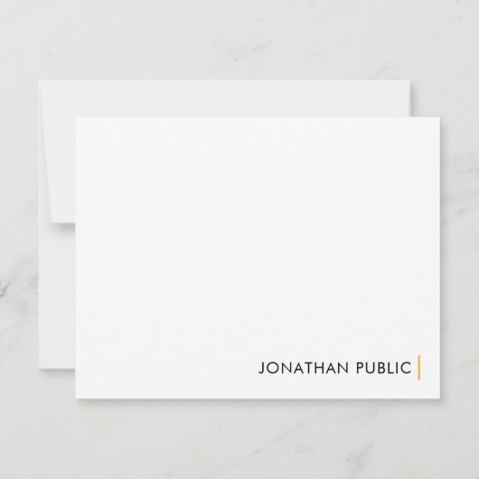 Aangepaste, moderne, minimale ontwerpSjabloon Notitiekaartje (Achterkant)