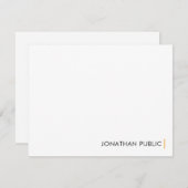 Aangepaste, moderne, minimale ontwerpSjabloon Notitiekaartje (Voorkant / Achterkant)