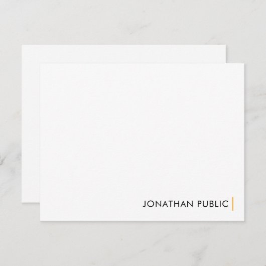 Aangepaste, moderne, minimale ontwerpSjabloon Notitiekaartje (Voorkant / Achterkant)