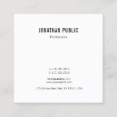 Aangepaste, moderne, minimale professionele Sjablo Vierkante Visitekaartje (Achterkant)