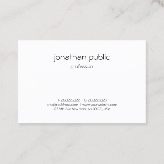 Aangepaste, moderne, minimale professionele standa visitekaartje (Achterkant)