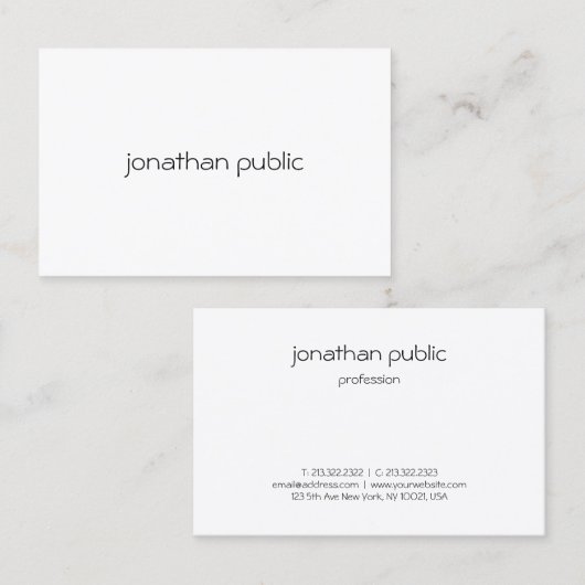 Aangepaste, moderne, minimale professionele standa visitekaartje (Voorkant / Achterkant)