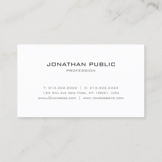 Aangepaste, moderne, minimale Sjabloon op maat Visitekaartje (Achterkant)