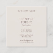 Aangepaste, moderne minimale Sjabloon Vierkante Visitekaartje (Achterkant)