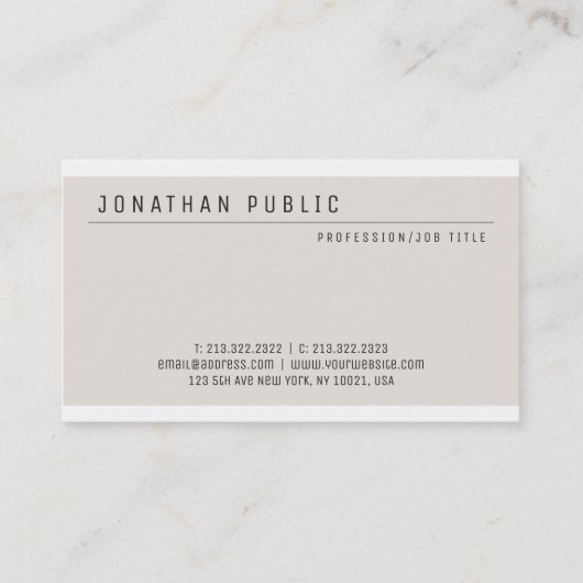 Aangepaste moderne minimale Sjabloon Visitekaartje (Achterkant)