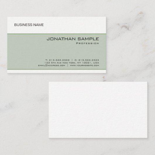Aangepaste, moderne, minimale Sjabloon Visitekaartje (Voorkant / Achterkant)