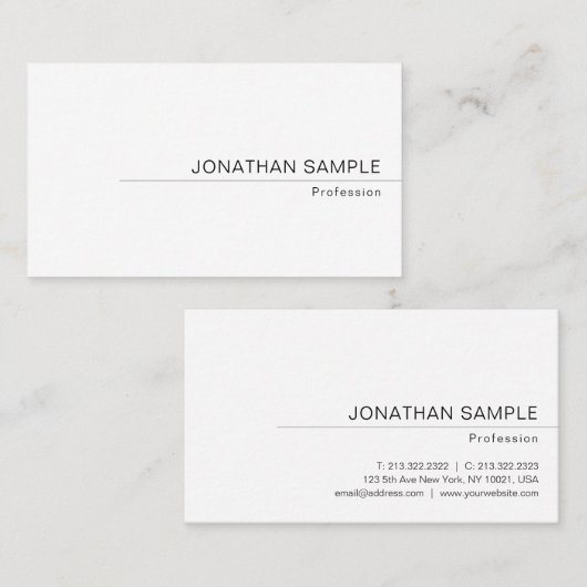 Aangepaste, moderne, minimale Sjabloon Visitekaartje (Voorkant / Achterkant)
