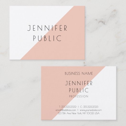 Aangepaste, moderne minimale Sjabloon Visitekaartje (Voorkant / Achterkant)