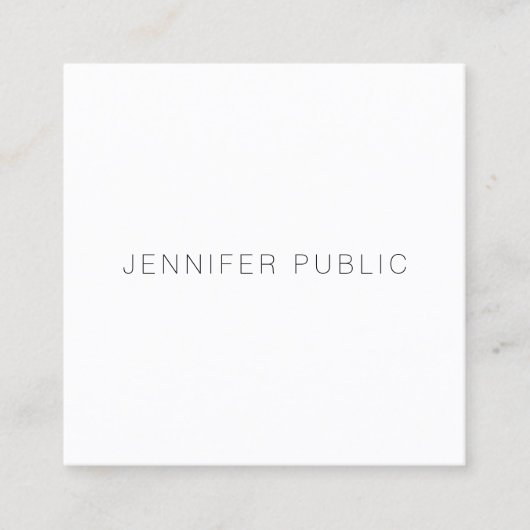 Aangepaste, moderne, minimale Sjabloon voor design Vierkante Visitekaartje (Voorkant)