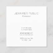 Aangepaste, moderne, minimale Sjabloon voor design Vierkante Visitekaartje (Achterkant)