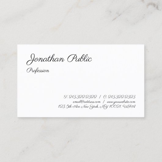 Aangepaste, moderne, minimale Sjabloon voor handsc Visitekaartje (Achterkant)