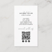Aangepaste moderne minimale sociale media QR code Visitekaartje (Voorkant)