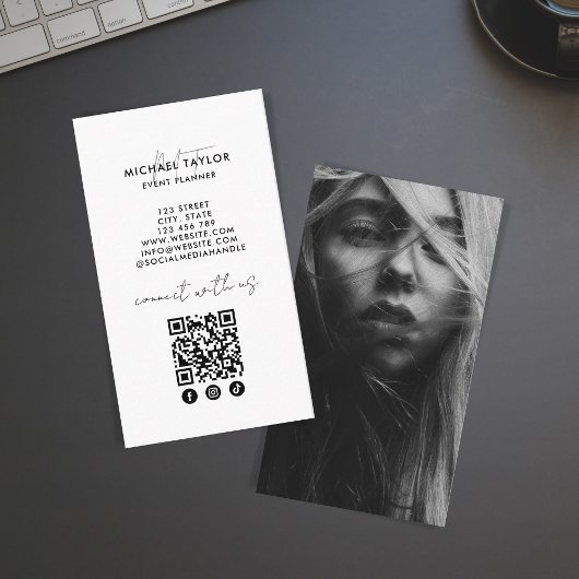 Aangepaste moderne minimale sociale media QR code Visitekaartje