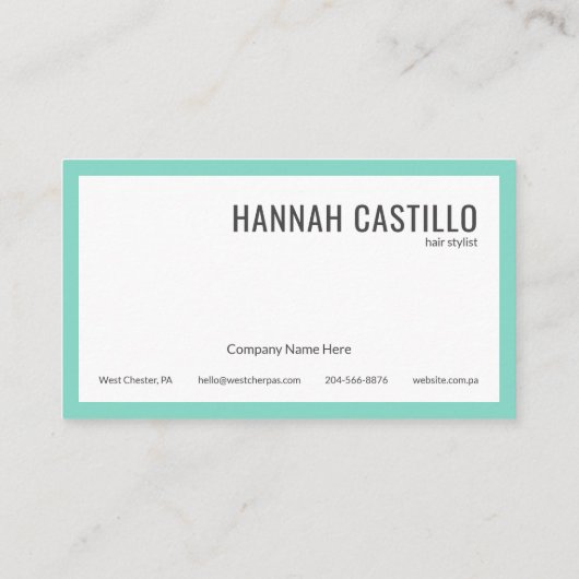 Aangepaste moderne, minimale typografie visitekaartje (Achterkant)