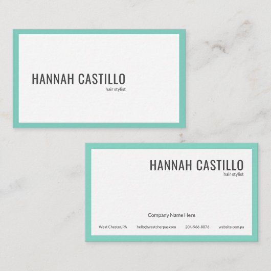 Aangepaste moderne, minimale typografie visitekaartje (Voorkant / Achterkant)