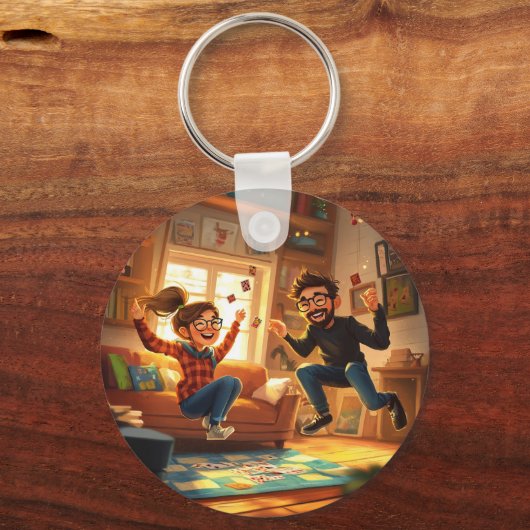 Aangepaste Moderne Minimalistische Beste Vrienden  Sleutelhanger (Achterkant)