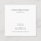 Aangepaste, moderne minimalistische, eenvoudige Sj Vierkante Visitekaartje (Achterkant)