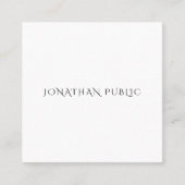 Aangepaste, moderne minimalistische, eenvoudige Sj Vierkante Visitekaartje (Voorkant)