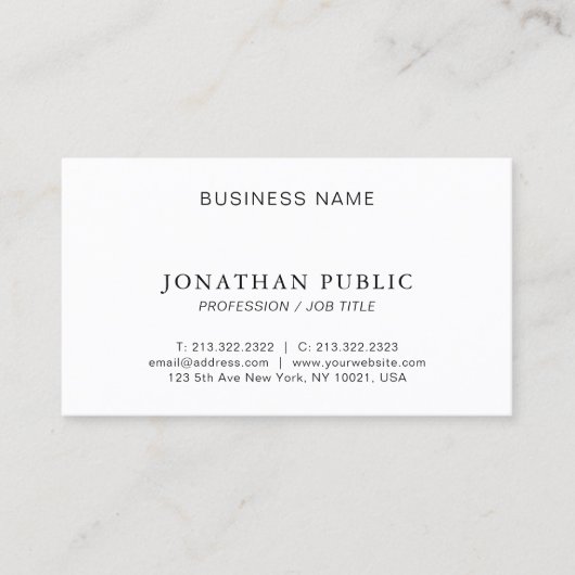 Aangepaste moderne minimalistische elegante halfgl visitekaartje (Voorkant)