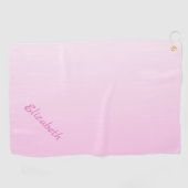 Aangepaste moderne minimalistische gradiënt roze o golfhanddoek (Horizontaal)