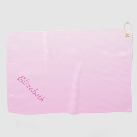 Aangepaste moderne minimalistische gradiënt roze o golfhanddoek (Horizontaal)