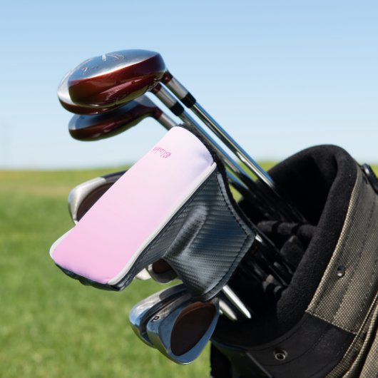 Aangepaste moderne minimalistische gradiënt roze o golfheadcover (Insitu)