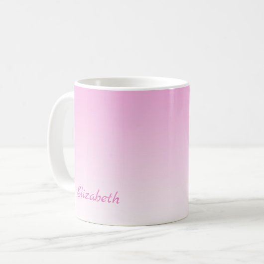 Aangepaste moderne minimalistische gradiënt roze o koffiemok (Voorkant links)