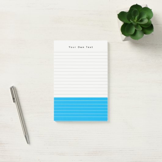 Aangepaste moderne minimalistische heldere blauwe  post-it® notes (Kantoor)