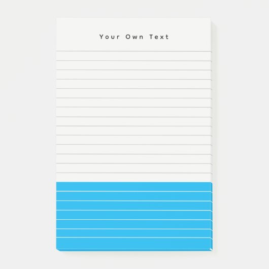 Aangepaste moderne minimalistische heldere blauwe  post-it® notes (Voorkant)