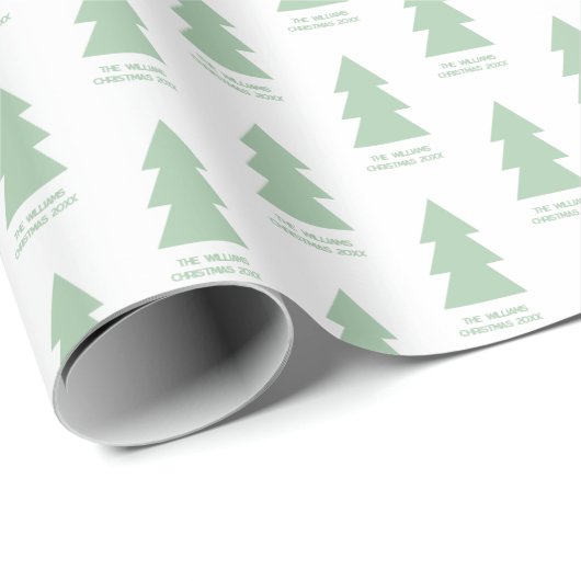 Aangepaste moderne minimalistische kerstbomen cadeaupapier (Rol Hoek)