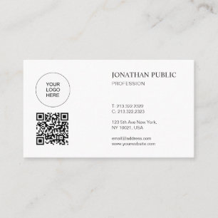 Aangepaste moderne minimalistische met logo en QR- Visitekaartje
