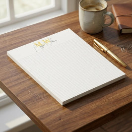 Aangepaste moderne minimalistische monogram script notitieblok