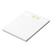 Aangepaste moderne minimalistische monogram script notitieblok (Linkerzijde)
