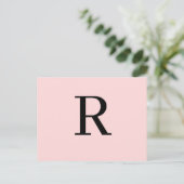 Aangepaste moderne minimalistische roze ontwerpbri briefkaart (Staand voorkant)