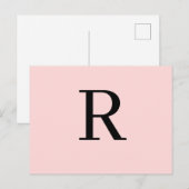 Aangepaste moderne minimalistische roze ontwerpbri briefkaart (Voorkant / Achterkant)